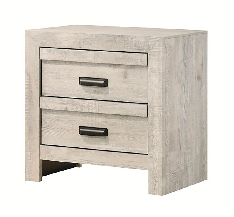 Crown Mark Furniture Valor 2 Drawer Nightstand in Gray