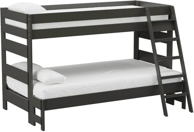 Elements International Cali Kids Twin over Full Bunk Bed with Ladder in Sleek Gray