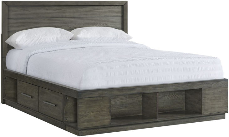 Elements International Elation King Storage Bed in Gray ET610KB