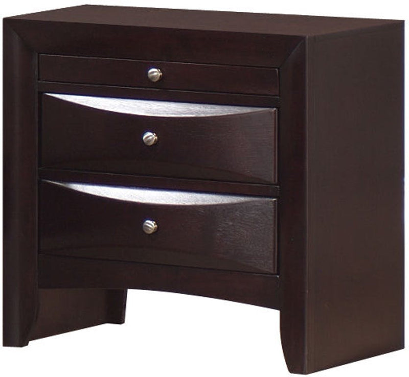Elements International Emily Nightstand in Espresso Lacquer