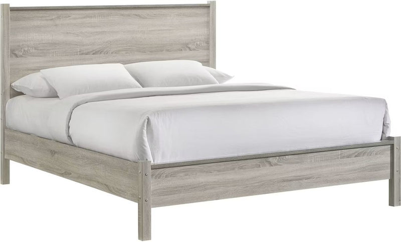 Elements International Ernesto Queen Panel Bed in Grey