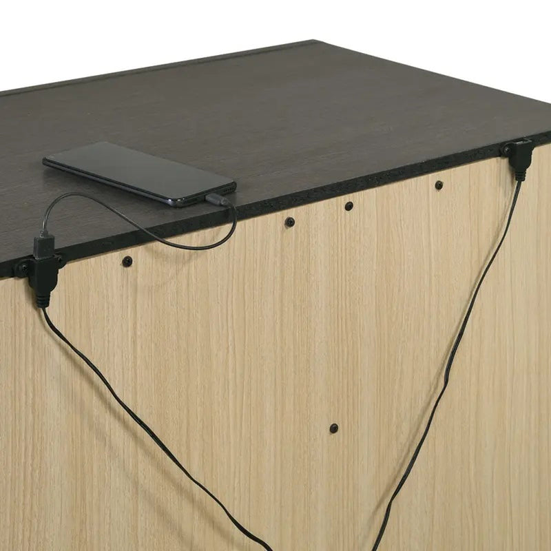 Elements International Sasha Nightstand in Charcoal