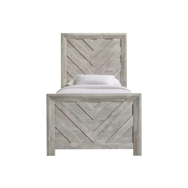 Elements International Ellen Twin Panel Bed in White EL700TB