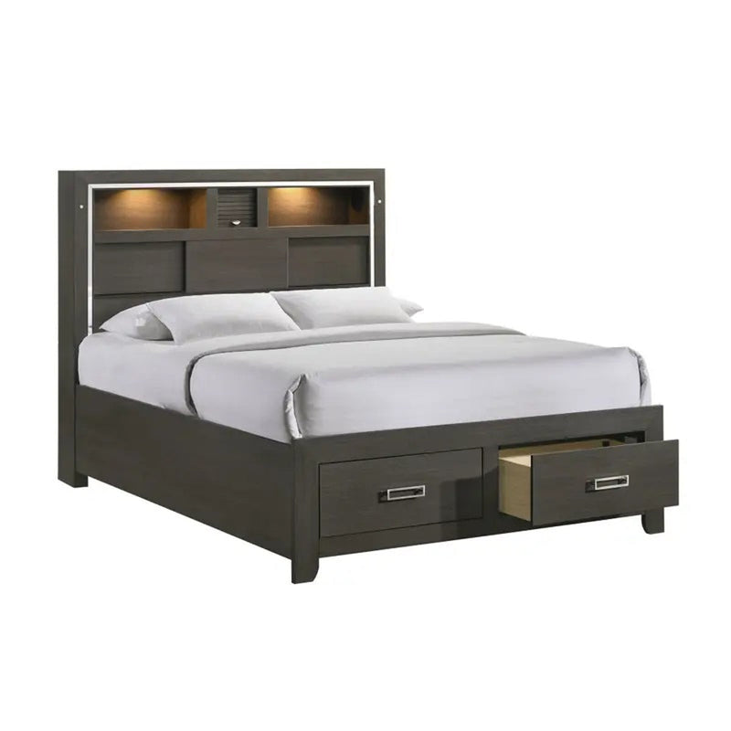 Elements International Sasha Queen Music Bed in Charcoal