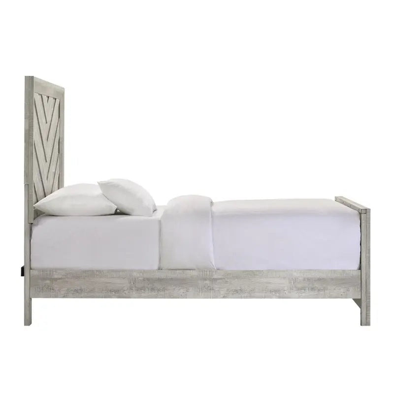Elements International Ellen King Panel Bed in White