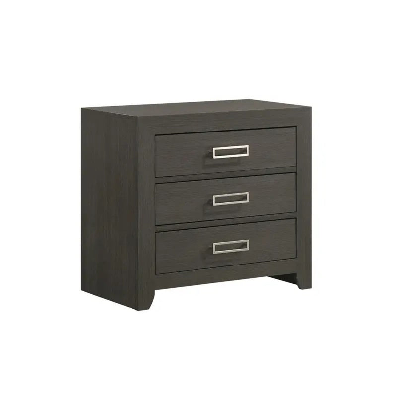 Elements International Sasha Nightstand in Charcoal