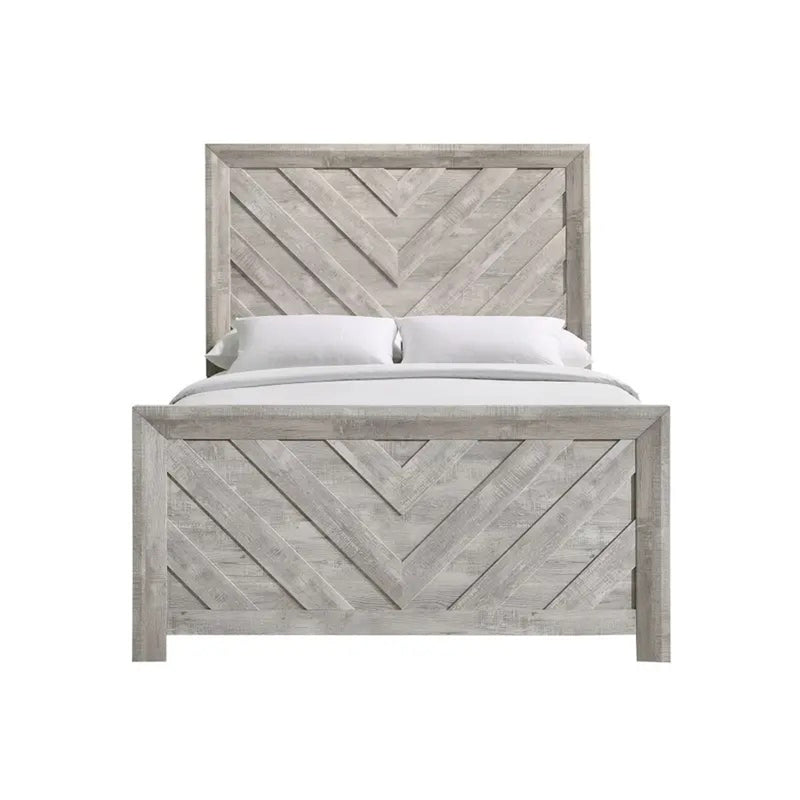 Elements International Ellen King Panel Bed in White