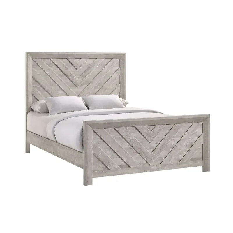 Elements International Ellen Queen Panel Bed in White