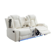 New Classic Furniture Orion White Dual Recliner Console Loveseat