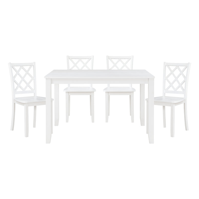 Home Elegance Astoria White 5pc Dinette Room Set