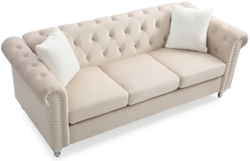 Glory Furniture Raisa Gray Velvet Sofa