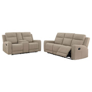 Coaster Furniture Brentwood Taupe Brown Reclining 2pc Living Room Set