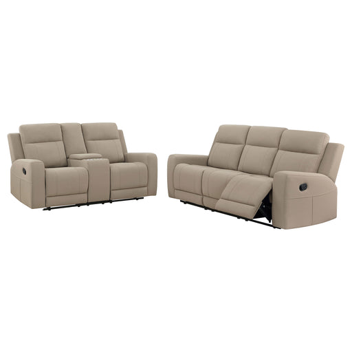 Coaster Furniture Brentwood Taupe Brown Reclining 2pc Living Room Set