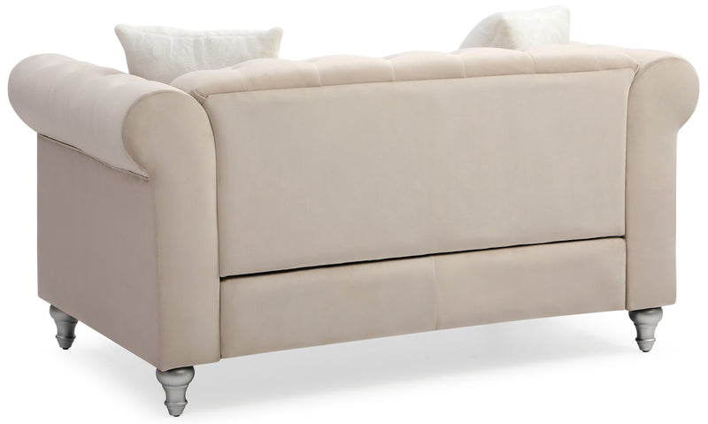 Glory Furniture Raisa Beige Velvet Loveseat