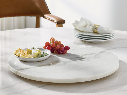 Steve Silver Arken White Marble 18 Inch Lazy Susan