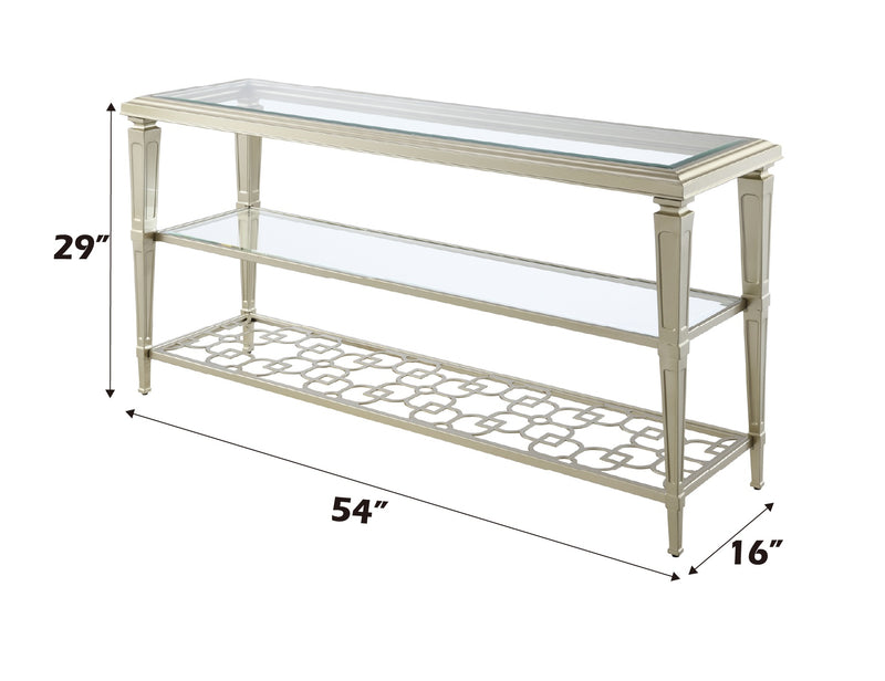 Acme Furniture Zaba Champagne Rectangle Sofa Table