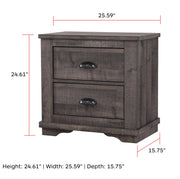 Crown Mark Coralee Grey Night Stand