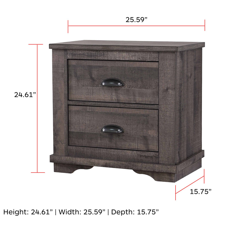 Crown Mark Coralee Grey Night Stand