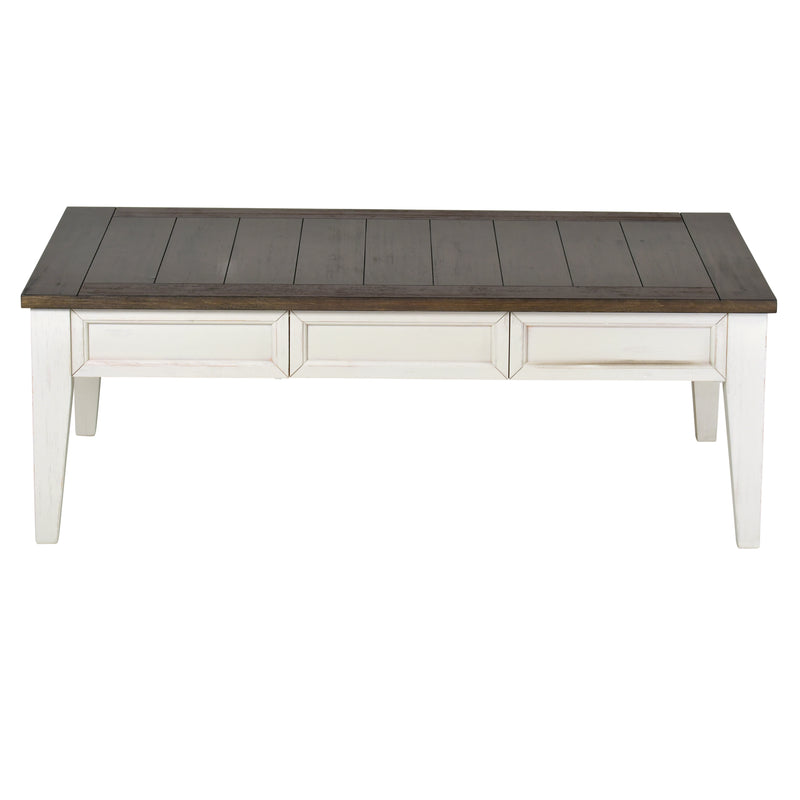 Steve Silver Cayla Dark Oak White Cocktail Table