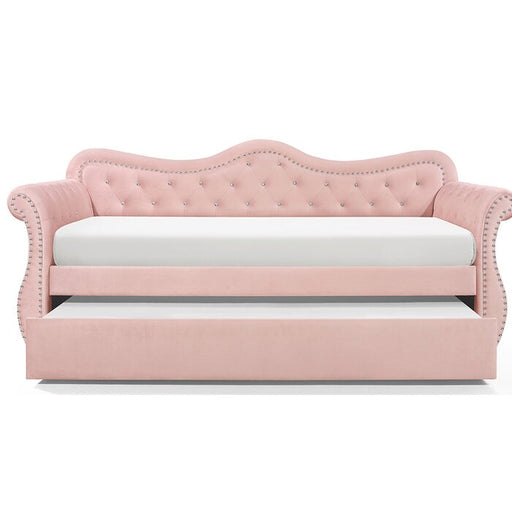 Galaxy Home Abby Pink Velvet Trundle Daybed