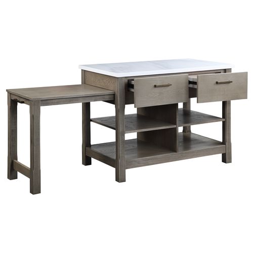 Acme Furniture Feivel Rustic Oak Pull Out Kitchen Island
