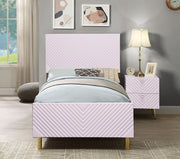 Acme Furniture Gaines Pink High Gloss 2pc Full Bedroom Set
