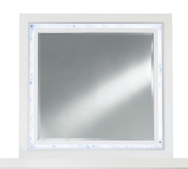 Global Furniture Santorini White Dresser and Mirror