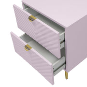 Acme Furniture Gaines Pink High Gloss 2pc Full Bedroom Set