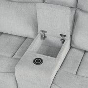 Acme Furniture Galya Light Gray Motion Loveseat with Console