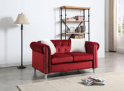 Glory Furniture Raisa Pink Velvet Loveseat