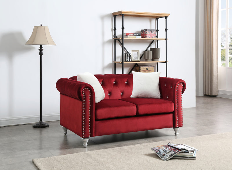 Glory Furniture Raisa Pink Velvet Loveseat