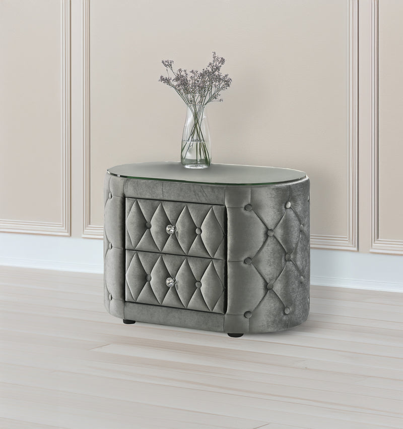 Crown Mark Voltare Grey Night Stand