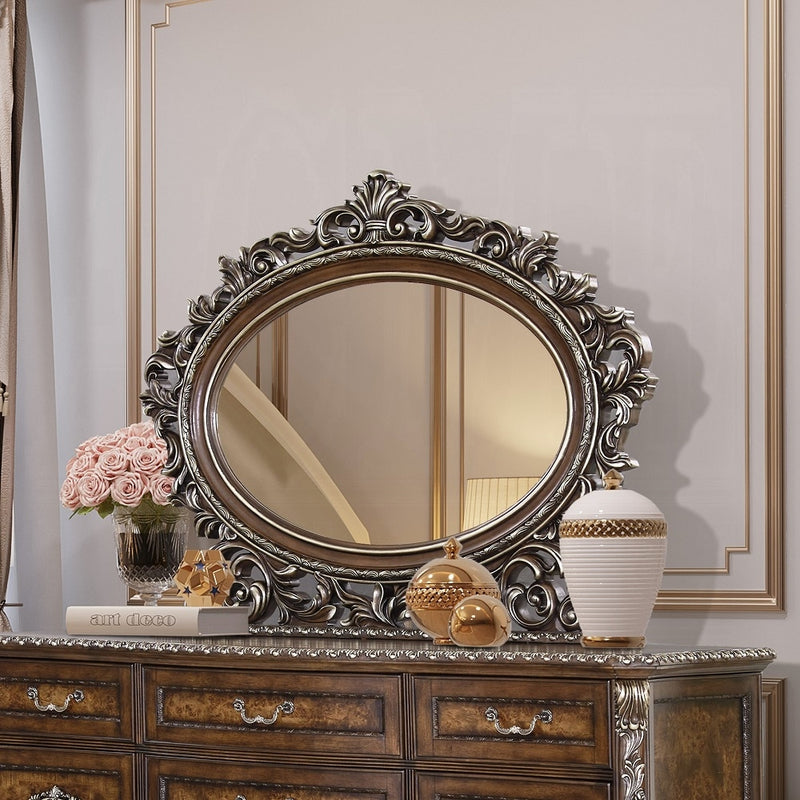 Acme Furniture Devany Cherry Oval Mirror