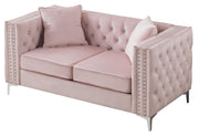 Glory Furniture Paige Gray Velvet Loveseat