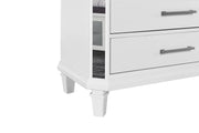 Global Furniture Marco Metallic White Dresser with LED 3D Mirror