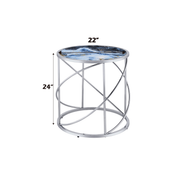 Acme Furniture Lyda Blue Chrome End Table