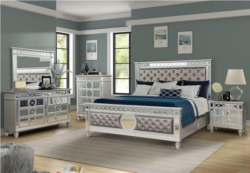 Galaxy Home Symphony Silver Dresser and Mirror