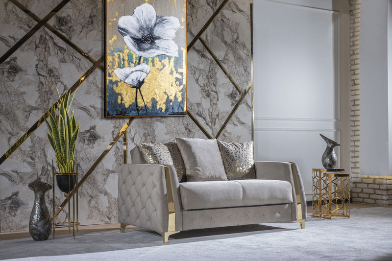 Galaxy Home Lust Taupe Sleeper Loveseat