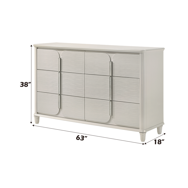 Acme Furniture Laveda Pearl White Dresser and Mirror