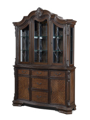 Crown Mark Kiera Coffee Brown Buffet and Hutch