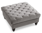 Glory Furniture Nola Black Velvet Ottoman