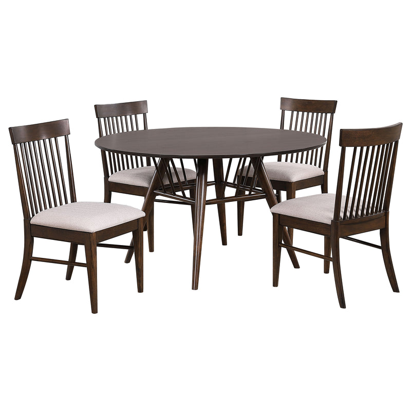 Coaster Furniture Everton Dark Walnut Brown 5pc Dining Room Set