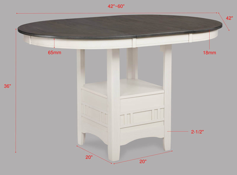 Crown Mark Hartwell Chalk Grey Counter Height Table