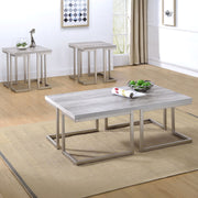 Steve Silver David White Grey 3pc Coffee Table Set