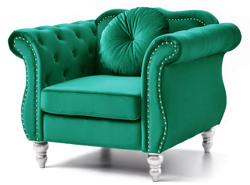 Glory Furniture Hollywood Green Velvet Fabric Chair