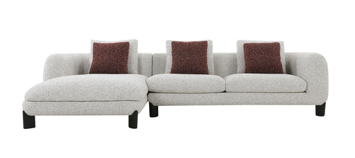 Acme Furniture Mardi Maroon Beige Sectional Sofa with 3 Pillows