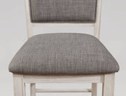 2 Crown Mark Fulton White Grey Counter Height Chairs