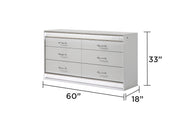 Galaxy Home Glam White 6 Drawer Dresser