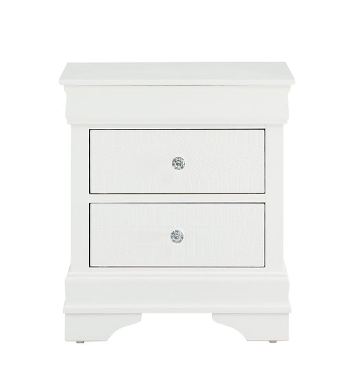 Global Furniture Pompei Metallic White Nightstand
