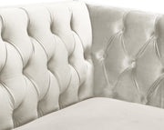 Meridian Furniture Michelle Cream Velvet Loveseat